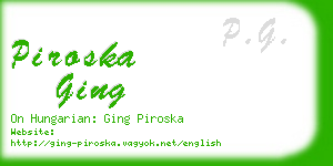 piroska ging business card